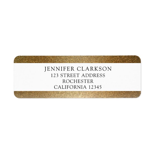 Moderne schicke Glitzer Gold persönliche Rücksende (Vorne)