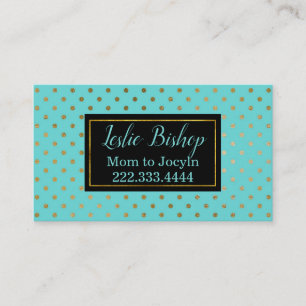 Moderne schicke Gold Polka Dot Mommy Card Telefonnummerkarte