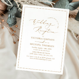 Moderne schicke Gold Script Minimal Hochzeitsempfe Einladung