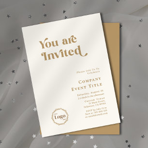Moderne schicke Gold Typografie Sie sind eingelade Einladung