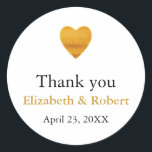 Moderne schicke goldene Foil Heart Wedding Vielen  Runder Aufkleber<br><div class="desc">Das ist Vintag modernes schicke Gold Heart Wedding Dankeschön Sticker. Diese Vintage und rustikale blumengeschmückte Trauung danke Ihnen Aufkleber ist mit Aquarell verziert, zeichnend von Blume, Blätter und Beeren. Sie können die Formulierung für jeden besondere Anlass anpassen. Hochzeitsvortrag, Brautparty-Geschenketikett, Geburtstagsparty, Verlobung-Dinner, Babydusche und vieles mehr. Die Hintergrundfarbe kann auf das...</div>