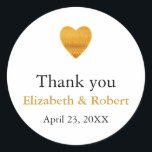 Moderne schicke goldene Foil Heart Wedding Vielen  Runder Aufkleber<br><div class="desc">Das ist Vintag modernes schicke Gold Heart Wedding Dankeschön Sticker. Diese Vintage und rustikale blumengeschmückte Trauung danke Ihnen Aufkleber ist mit Aquarell verziert, zeichnend von Blume, Blätter und Beeren. Sie können die Formulierung für jeden besondere Anlass anpassen. Hochzeitsvortrag, Brautparty-Geschenketikett, Geburtstagsparty, Verlobung-Dinner, Babydusche und vieles mehr. Die Hintergrundfarbe kann auf das...</div>