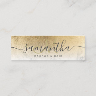 Moderne schicke Goldfolie Ober Marmor Make-up Haar Mini Visitenkarte