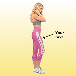 Moderne schicke Golftext-Muster pink Capri Leggings