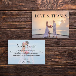 Moderne schicke Hochzeit 2 Fotos danke Mitteilungskarte
