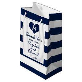 Moderne schicke Hochzeit in Blau und Weiß Kleine Geschenktüte