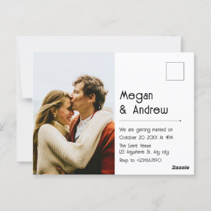 Moderne schicke Hochzeit Postkarte
