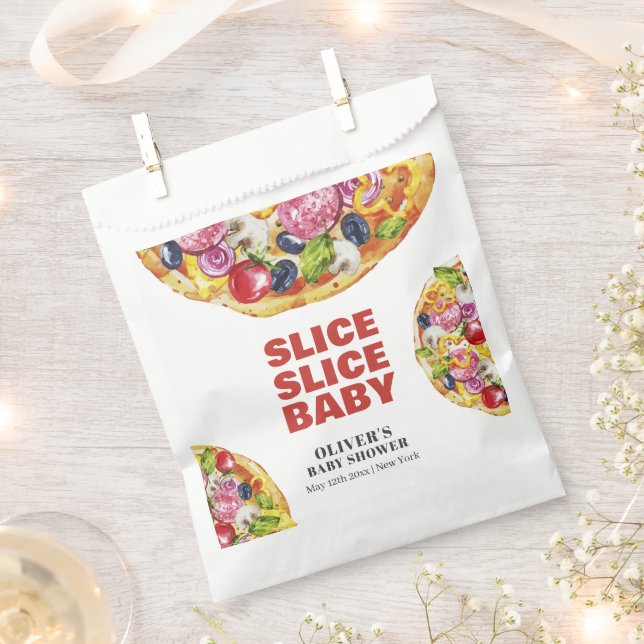 Moderne schicke italienische Slice Slice Pizza Bab Geschenktütchen (Ausgeschnitten)