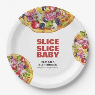 Moderne schicke italienische Slice Slice Pizza Bab Pappteller