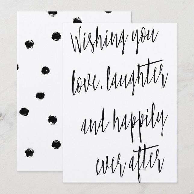 Moderne schicke Kalligraphie "Wishing you Liebe" Einladung (Vorne/Hinten)