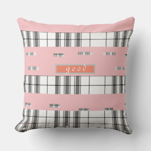 Moderne Schicke Karo-Rosa-Zierkissen Kissen