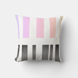 moderne, schicke Kissenstreifen in Rosa und Grau Kissen
