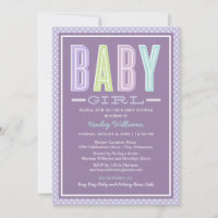 Moderne schicke Lavendel Lila Girl Baby Dusche