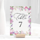 Moderne schicke Lavendel violette Blumen Hochzeit Tischnummer<br><div class="desc">Moderne schicke Lavendel violette Blumen Hochzeit Tischnummer. Matching-Elemente verfügbar.</div>