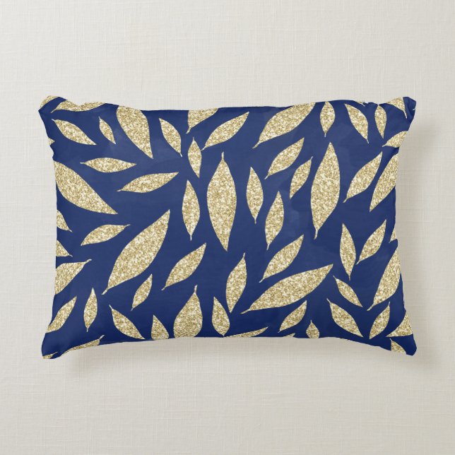 Moderne schicke Marineblau-Glitzer Dekokissen (Vorderseite)