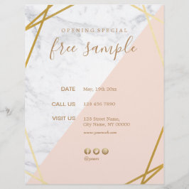 Moderne schicke minimale geometrische Marmor Gold  Flyer
