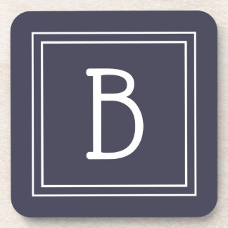 Moderne, schicke, monogrammierte dunkelblaue und w getränkeuntersetzer