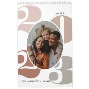 Moderne, schicke Multi-Foto-Erinnerungen Kalender