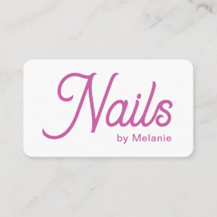 Moderne Schicke Nagelstudio Visitenkarte Pink Weiß