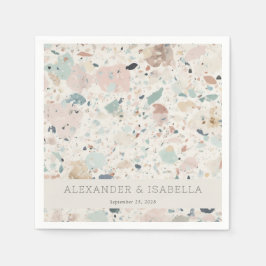 Moderne schicke Pastel Terrazzo Personalisierte Ho Serviette
