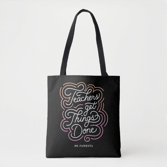 Moderne, schicke Pink-LehrerInnen bekommen Dinge e Tasche (Vorderseite)