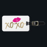 Moderne schicke Pink-Lippen des GoldXOXO Gepäckanhänger<br><div class="desc">Moderne schicke Pink-LippenGepäckanhänger des GoldXOXO.</div>