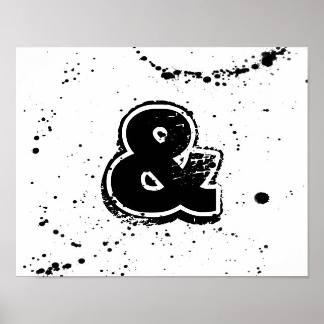 moderne, schicke Posterampersand in Schwarzweiß Poster (Vorne)