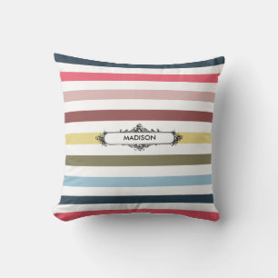 Moderne schicke Regenbogenstreifen mit elegantem N Kissen