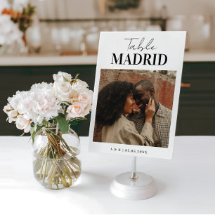 Moderne schicke Reiseziele Thema Foto Hochzeit Tischnummer