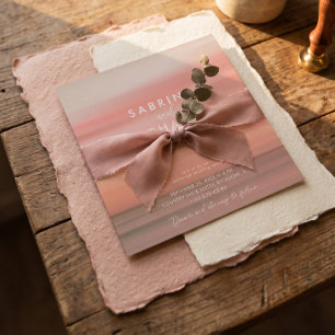 Moderne Schicke Rosa Rosen Hochzeit Einladung
