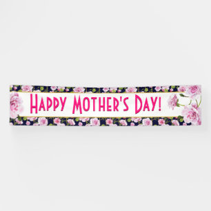 Moderne Schicke Rosa Rosen Muttertagsbanner Banner