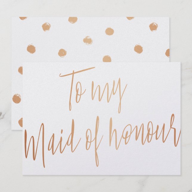 Moderne schicke Rose Gold für meine Trauzeugin Einladung (Vorne/Hinten)