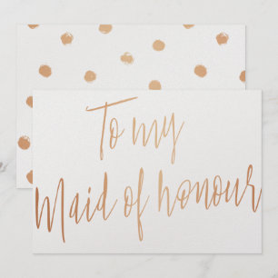 Moderne schicke Rose Gold für meine Trauzeugin Einladung