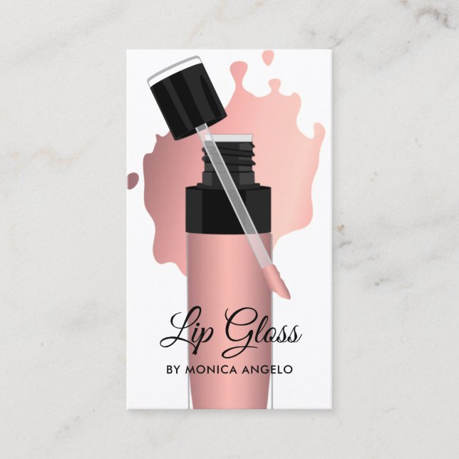 Moderne schicke Rose Gold Lip Gloss Tropfen Visitenkarte (Vorderseite)