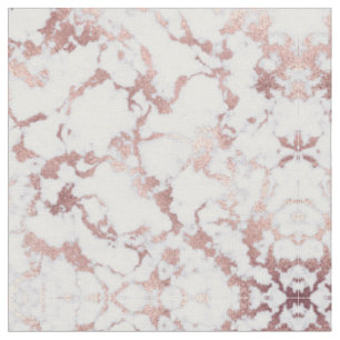 Moderne schicke Rose Gold Weißes Marmorsteinmuster Stoff