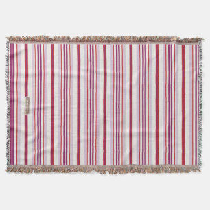 Moderne, schicke, rote und lila Streifen Decke