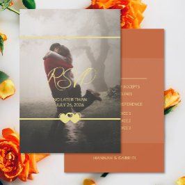 Moderne schicke RSVP-Antwortkarte für Fotohochzeit RSVP Karte