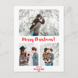Moderne schicke Schrift fröhliches Weihnachtsfest  Postkarte
