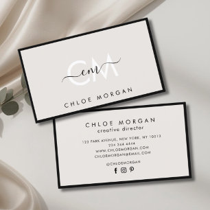 Moderne, schicke schwarz-graue Schrift  Visitenkarte