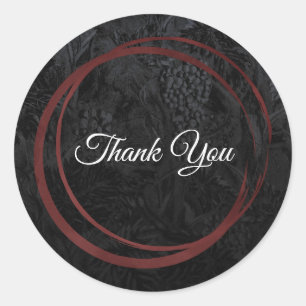 Moderne Schicke Schwarz-Rote Weinringe Klassisches Runder Aufkleber