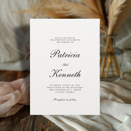 Moderne, schicke Schwarz-Weiß-Hochzeit Einladung