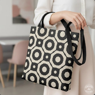 Moderne schicke schwarze und beige geometrische Mo Tasche