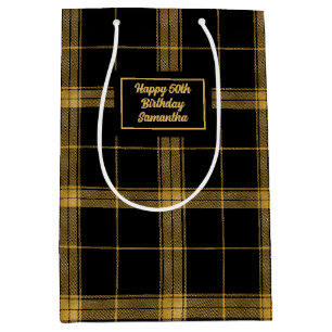 Moderne Schicke schwarze und goldene Geschenktüten Mittlere Geschenktüte