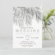 Moderne schicke silberne Palme elegante Hochzeit Einladung (Stehend Vorderseite)