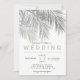Moderne schicke silberne Palme elegante Hochzeit Einladung (Vorderseite)