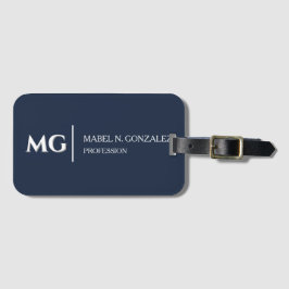 Moderne schicke stilvolle Monogramme in Schwarz-We Gepäckanhänger