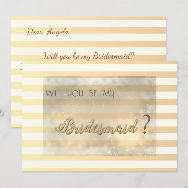 Moderne schicke Strickkarten Blume Bridesmaid Card Einladung (Vorne/Hinten)