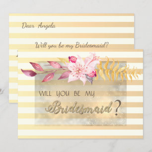 Moderne schicke Strickkarten Blume Bridesmaid Card Einladung