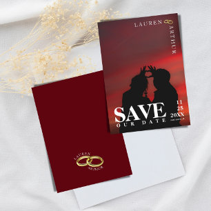 Moderne schicke Ultra-Minimal-Foto-Hochzeit Save The Date