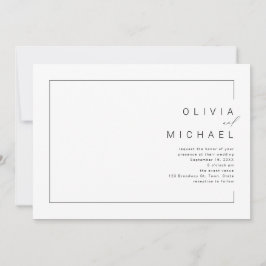 Moderne, schicke und minimalistische Foto-Hochzeit Einladung